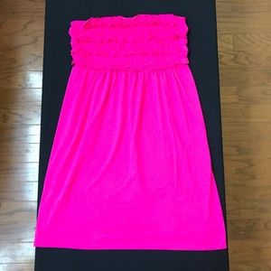 Pink beach coverup dress.